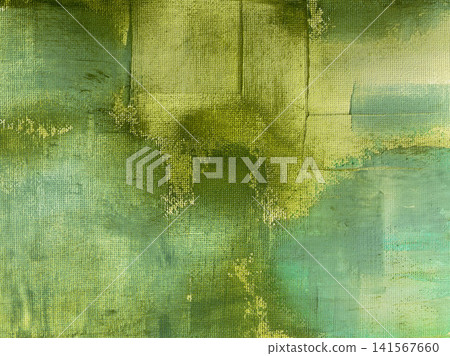 Green Abstract Acrylic Paint Texture On Canvas - suitable as natural background, graphic resource, eco design backdrop, wallpaper, banner, or creative overlay. Green Abstract Acrylic Paint Texture On Canvas - suitable as natural background, graphic resource, eco design backdrop, wallpaper, banner, or creative overlay. 141567660