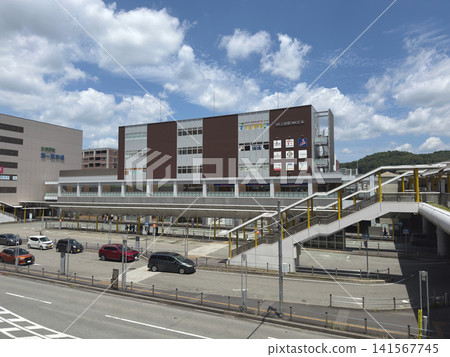 A view of the area in front of Sanda Station on the JR West Fukuchiyama Line. A view of the area in front of Sanda Station on the JR West Fukuchiyama Line. 141567745