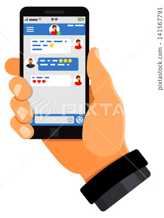 Chat application on smartphone Chat application on smartphone 141567791
