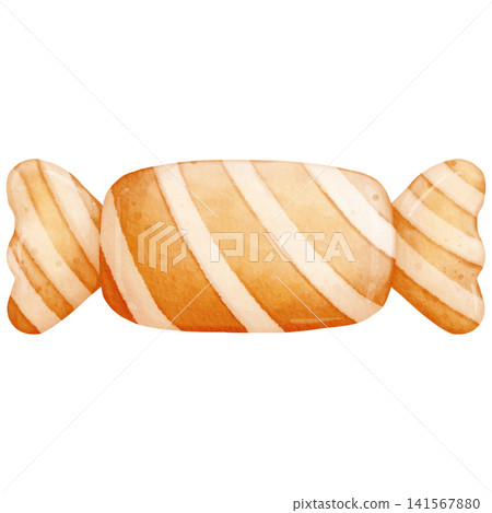 Watercolor Halloween Wrapped Candy Sweet Treat Clipart Illustration for Spooky Party Decor, Trick or Treat Invitation, Scrapbooking, Sticker Design, and Festive Crafts 141567880