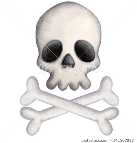 Watercolor Halloween Skull and Crossbones Clipart Illustration for Spooky Pirate Party Decor, Halloween Invitation, Scrapbooking, Sticker Design, and Festive Crafts Watercolor Halloween Skull and Crossbones Clipart Illustration for Spooky Pirate Party Decor, Halloween Invitation, Scrapbooking, Sticker Design, and Festive Crafts 141567898
