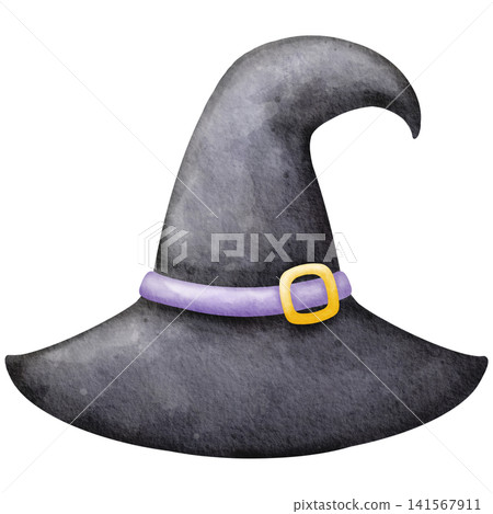 Watercolor Halloween Black Witch Hat Clipart Illustration for Magic Party Decor, Spooky Halloween Invitation, Scrapbooking, Sticker Design, and Festive Crafts Watercolor Halloween Black Witch Hat Clipart Illustration for Magic Party Decor, Spooky Halloween Invitation, Scrapbooking, Sticker Design, and Festive Crafts 141567911