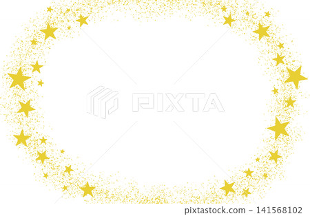 Stardust illustration frame with stars on both sides, circular type. Stardust illustration frame with stars on both sides, circular type. 141568102