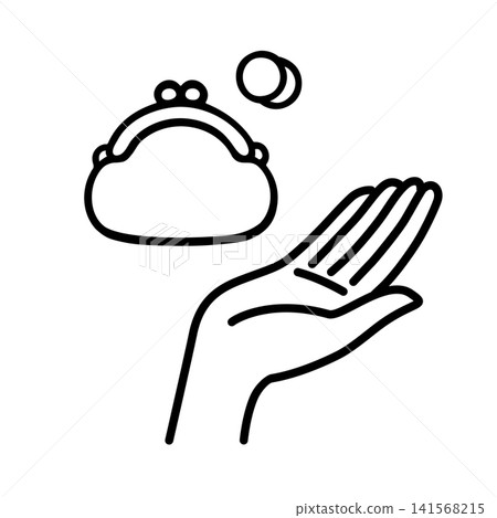An illustration showing a wallet on the palm of the right hand. An illustration showing a wallet on the palm of the right hand. 141568215