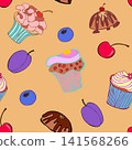 cupcake, seamless, pattern 141568266