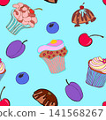cupcake, seamless, pattern 141568267