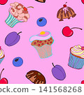 cupcake, seamless, pattern 141568268