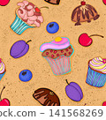 cupcake, seamless, pattern 141568269