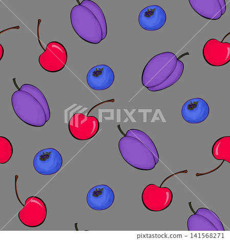 plum, fruit, seamless 141568271
