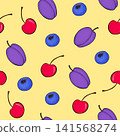 plum, fruit, seamless 141568274