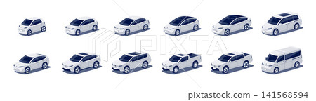 Different passenger cars body types set 141568594