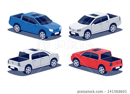 Isolated vector pickup truck vehicle on white background 141568601
