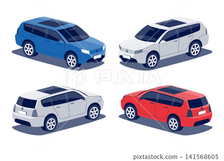 Isolated vector suv 5-door passenger car on white background 141568605