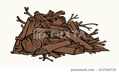Vector drawing. A bunch of branches. 141568720