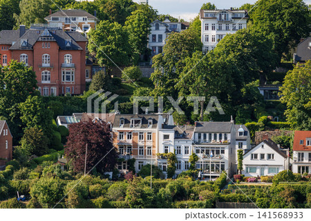 Hamburg city and the elbe river in Germany Hamburg city and the elbe river in Germany 141568933