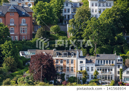 Hamburg city and the elbe river in Germany Hamburg city and the elbe river in Germany 141568934