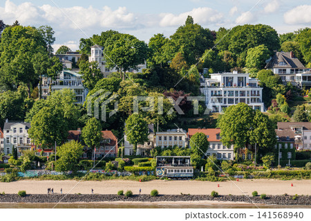Hamburg city and the elbe river in Germany Hamburg city and the elbe river in Germany 141568940