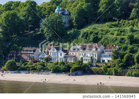 Hamburg city and the elbe river in Germany Hamburg city and the elbe river in Germany 141568945