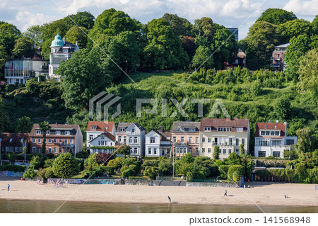 Hamburg city and the elbe river in Germany Hamburg city and the elbe river in Germany 141568948