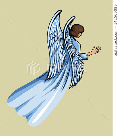 Vector illustration. The Angel. Back view Vector illustration. The Angel. Back view 141569089