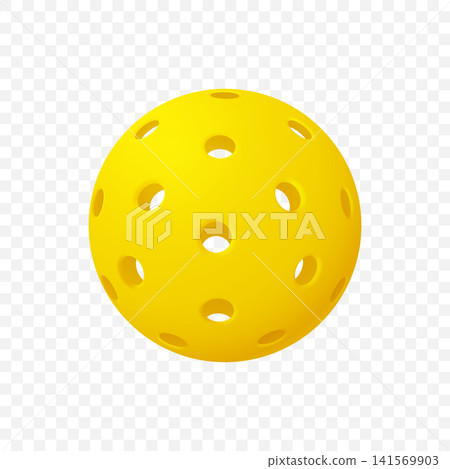 Vector Realistic Pickleball Ball. Yellow Perforated Plastic Ball for Pickleball Sport. Court Game, Training, Competition, Recreation, Sports Equipment, Fitness Design Vector Realistic Pickleball Ball. Yellow Perforated Plastic Ball for Pickleball Sport. Court Game, Training, Competition, Recreation, Sports Equipment, Fitness Design 141569903