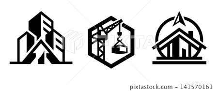 Modern Urban Construction Skyline Logo Vector 141570161