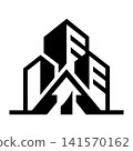 Urban Growth Skyline Arrow Real Estate Vector 141570162