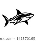 Great White Shark Marine Predator Vector 141570165
