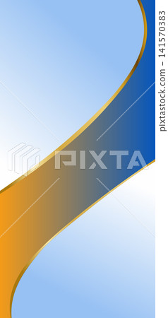 Abstract vertical blue and gold wave banner layout template with smooth geometric gradient dynamic curve lines for luxury business presentation cover design Abstract vertical blue and gold wave banner layout template with smooth geometric gradient dynamic curve lines for luxury business presentation cover design 141570383