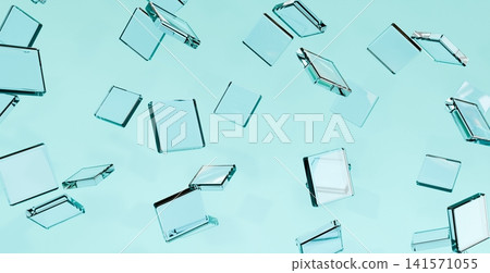 Abstract Floating Glass Rectangles 3D Render Minimal Modern Background 141571055