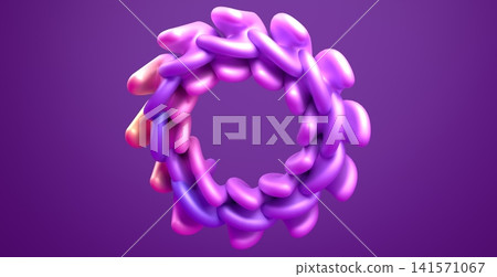 Abstract Purple Bubble Ring 3D Render on Modern Gradient Background Design Abstract Purple Bubble Ring 3D Render on Modern Gradient Background Design 141571067