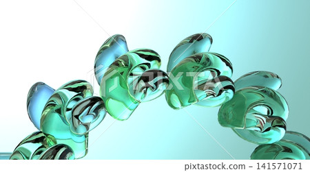 Abstract Transparent Bubble Ring 3D Render on Bright Modern Blue Background Abstract Transparent Bubble Ring 3D Render on Bright Modern Blue Background 141571071