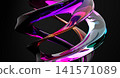Abstract Twisted Glass Ribbon Spiral 3D Render Modern Luxury Background Design 141571089