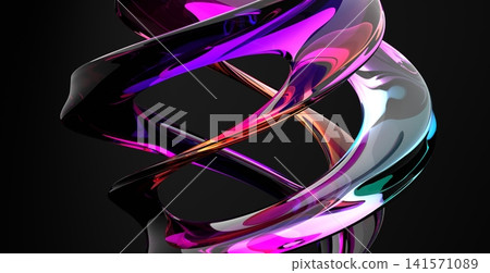 Abstract Twisted Glass Ribbon Spiral 3D Render Modern Luxury Background Design Abstract Twisted Glass Ribbon Spiral 3D Render Modern Luxury Background Design 141571089