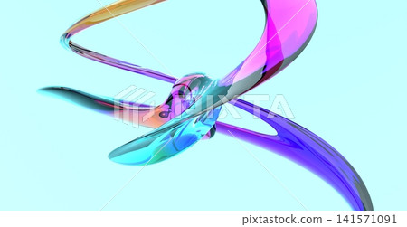 Abstract Colorful Glass Ribbon Flow 3D Render on Bright Modern Background Design Abstract Colorful Glass Ribbon Flow 3D Render on Bright Modern Background Design 141571091