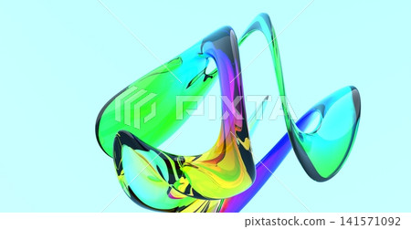 Abstract Colorful Transparent Glass Form 3D Render Bright Modern Background Abstract Colorful Transparent Glass Form 3D Render Bright Modern Background 141571092