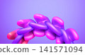 Abstract Purple Tubular Cluster 3D Render on Vibrant Gradient Background Design 141571094