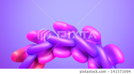 Abstract Purple Tubular Cluster 3D Render on Vibrant Gradient Background Design Abstract Purple Tubular Cluster 3D Render on Vibrant Gradient Background Design 141571094