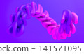 Abstract Twisted Inflatable Tube 3D Render on Purple Gradient Background Design 141571095
