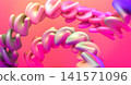 Abstract Colorful Inflatable Spiral 3D Render on Bright Gradient Background Design 141571096