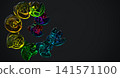 Abstract Colorful Glass Bubble Ring 3D Render on Dark Luxury Background Design 141571100