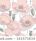 seamless pattern with tulips 141571619