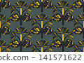 seamless pattern with yellow flowers 141571622