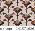 seamless pattern with pink flamingo 141571626