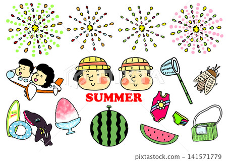 夏季插畫集(png格式) 夏季插畫集(png格式) 141571779
