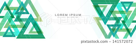 White abstract wide banner background with green geometric shapes. Modern design elements. Suit for presentation, brochure, banner, cover, header, website White abstract wide banner background with green geometric shapes. Modern design elements. Suit for presentation, brochure, banner, cover, header, website 141572072
