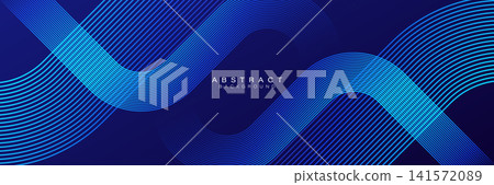 Abstract blue glowing geometric lines on dark blue background. Modern shiny blue lines pattern. Futuristic technology concept. Suit for cover, banner, brochure, header, website, business Abstract blue glowing geometric lines on dark blue background. Modern shiny blue lines pattern. Futuristic technology concept. Suit for cover, banner, brochure, header, website, business 141572089