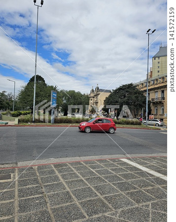 Cordoba, Argentina - April 11, 2026: Traffic Circle and Historic Architecture at Plaza Espana Cordoba, Argentina - April 11, 2026: Traffic Circle and Historic Architecture at Plaza Espana 141572159
