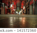 A deserted arcade shopping street late at night 141572360