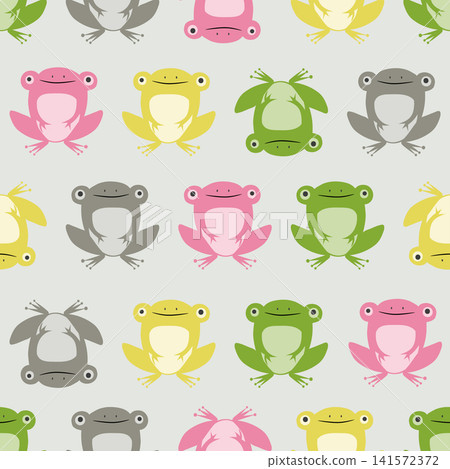 Frog pattern. Seamless colorful cartoon cute frog illustration for kids 141572372